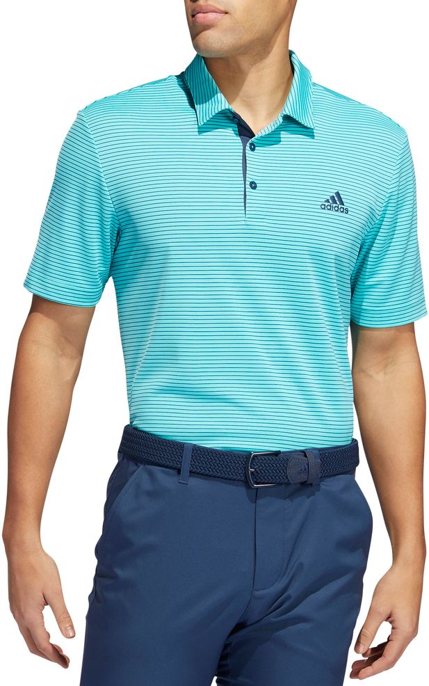 adidas men's drive 2 color stripe golf polo