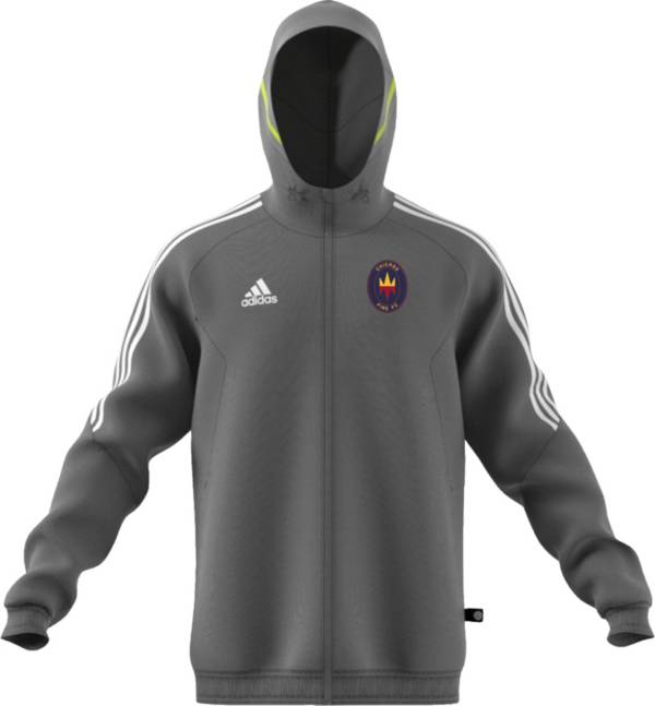 adidas Chicago Fire '22 All-Weather Grey Full-Zip Jacket product image