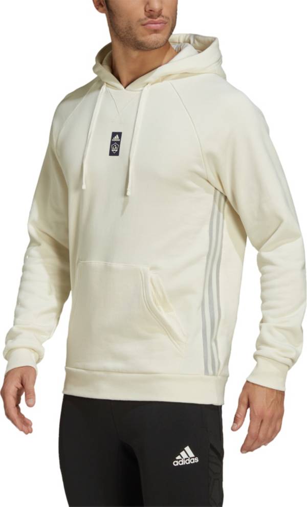 adidas Los Angeles Galaxy '22 White Travel Pullover Hoodie product image