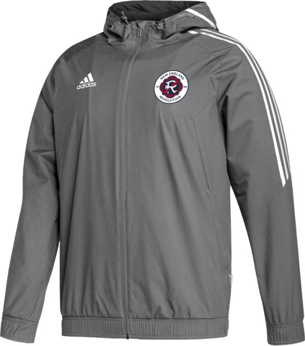 adidas New England Revolution '22 All-Weather Grey Full-Zip Jacket