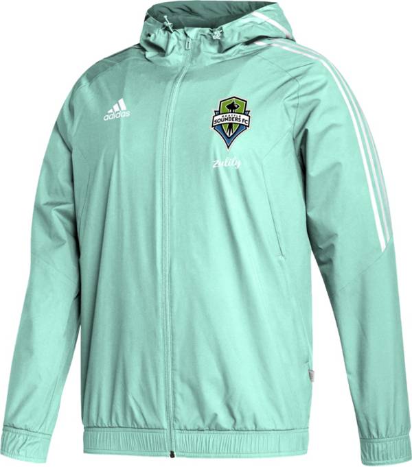 adidas Seattle Sounders '22 All-Weather Green Full-Zip Jacket product image