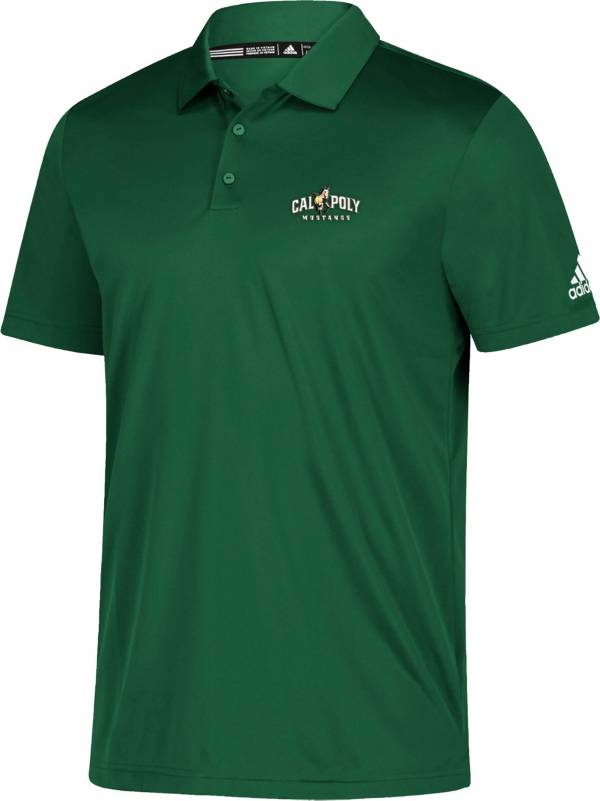 adidas Men's Cal Poly Mustangs Green Grind Polo