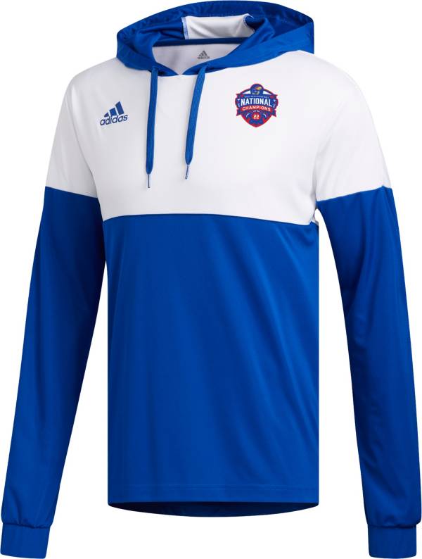 adidas Men's Kansas Jayhawks 2022 Men's Basketball National Champions Long Sleeve Hooded T-Shirt product image