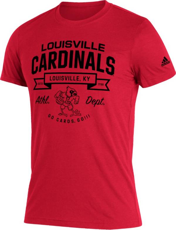 adidas Men's Louisville Cardinals Cardinal Red Senior Year T-Shirt