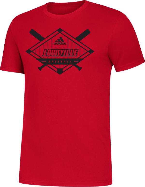 adidas Men's Louisville Cardinals Cardinal Red Amplifier Basketball T-Shirt