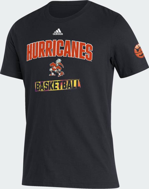 adidas Men's Miami Hurricanes Black 2022 Basketball Bench Creator T-Shirt