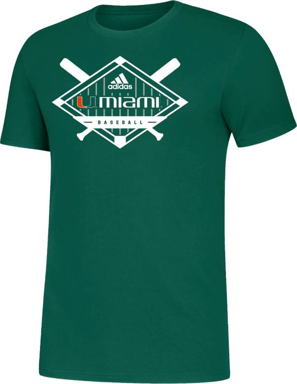 adidas Men's Miami Hurricanes Green Amplifier Basketball T-Shirt