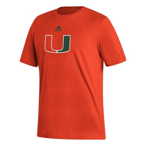 adidas Men's Miami Hurricanes Orange Fresh Logo T-Shirt product image