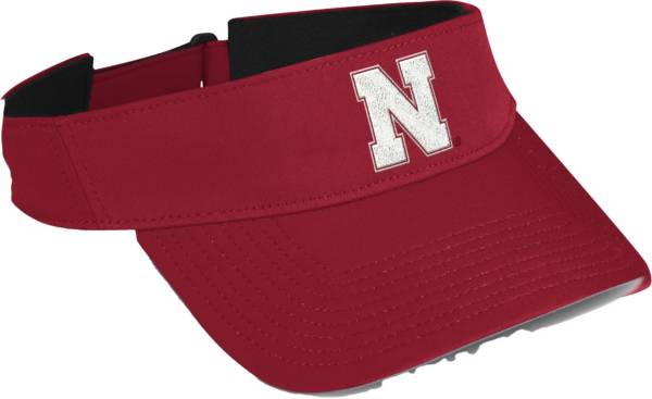 adidas Men's Nebraska Cornhuskers Scarlet Coach Thin Adjustable Visor product image