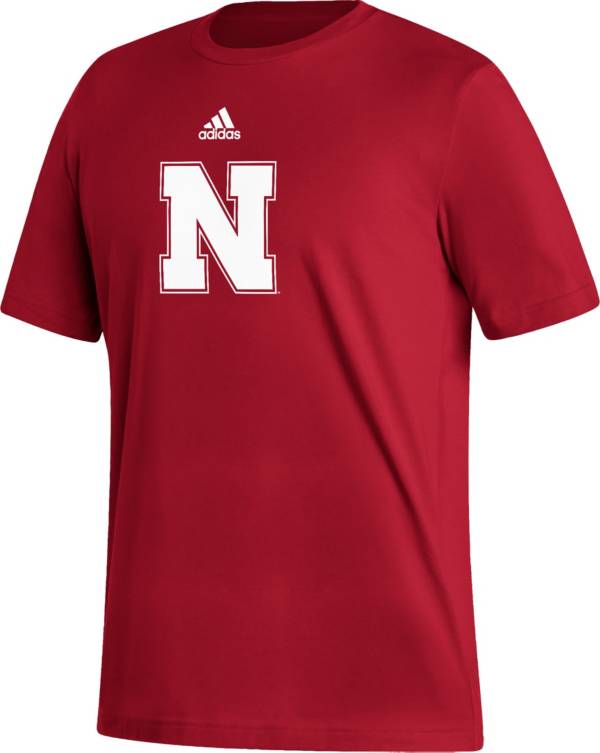 adidas Men's Nebraska Cornhuskers Scarlet Fresh Logo T-Shirt product image