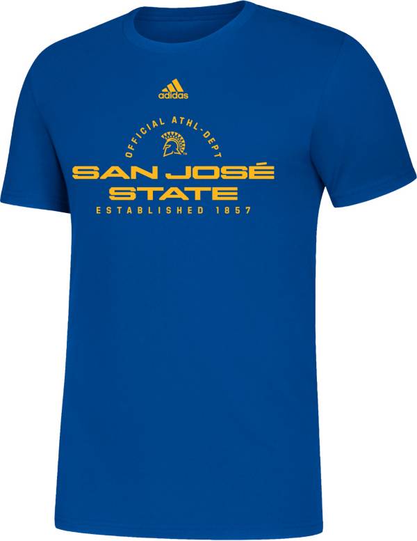 adidas Men's San Jose State Spartans Blue Amplifier T-Shirt