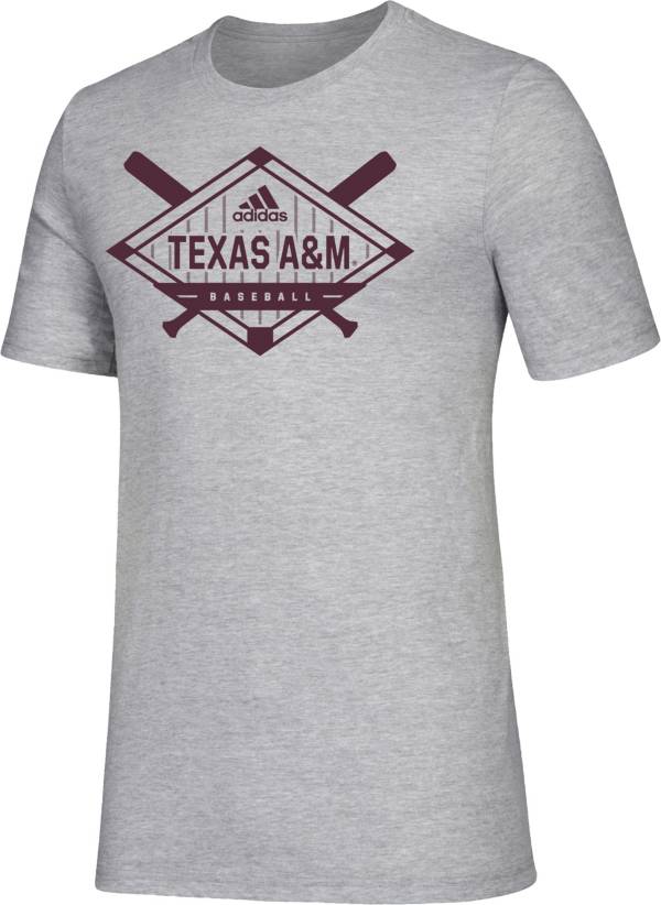 adidas Men's Texas A&M Aggies Grey Amplifier Basketball T-Shirt