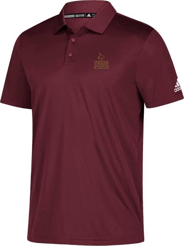 adidas Men's Texas State Bobcats Maroon Grind Polo