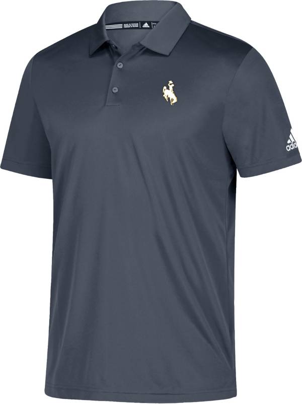 adidas Men's Wyoming Cowboys Grey Grind Polo