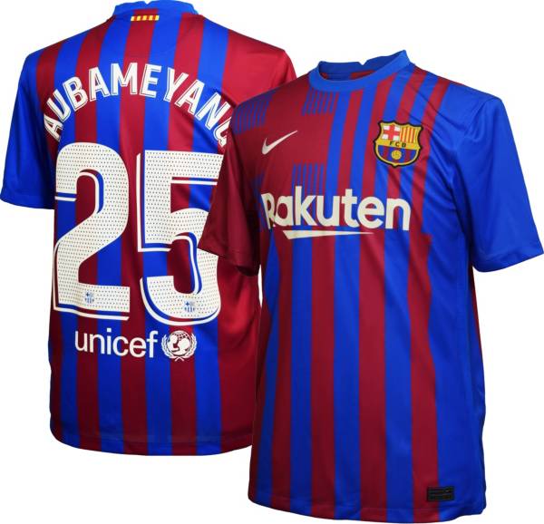 Nike FC Barcelona Pierre-Emerick Aubameyang #25 '21 Breathe Stadium Home Replica Jersey