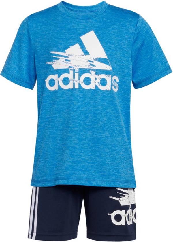 adidas Boys' Graphic Shorts and Heather T-Shirt 2 Piece Set