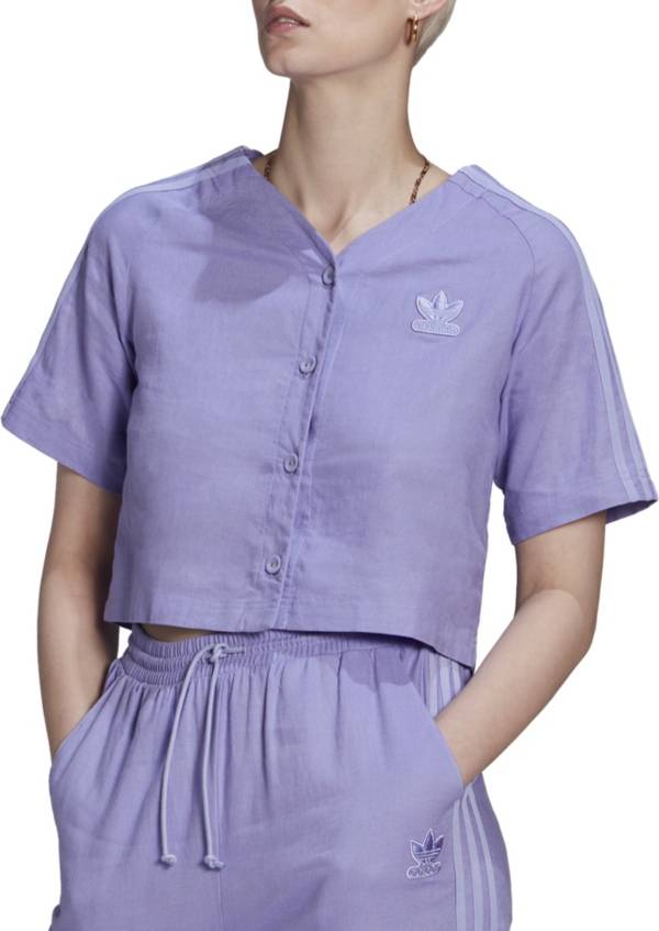 adidas Women's Linen Cropped Baseball T-Shirt