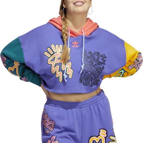 adidas Women's Plus Size Love Unites Crop Hoodie