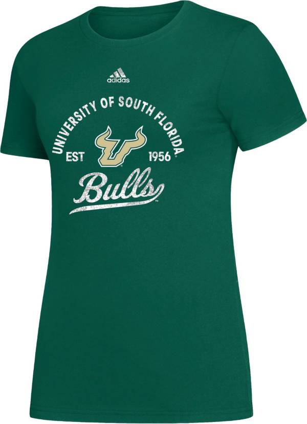 adidas Women's South Florida Bulls Green Amplifier T-Shirt