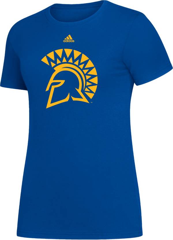 adidas Women's San Jose State Spartans Blue Amplifier T-Shirt