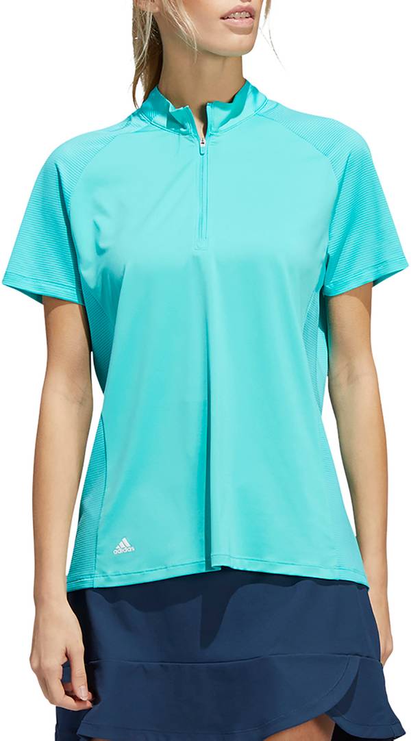 adidas Women's 1/4 Zip Mock Neck Golf Polo