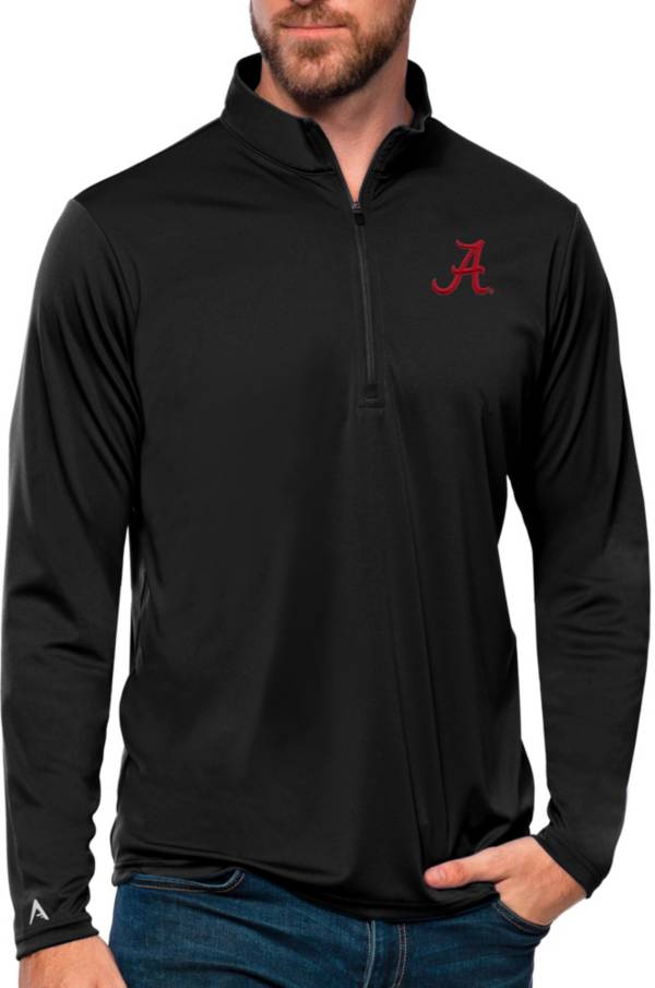 Antigua Men's Alabama Crimson Tide Black Tribute Quarter-Zip Shirt product image