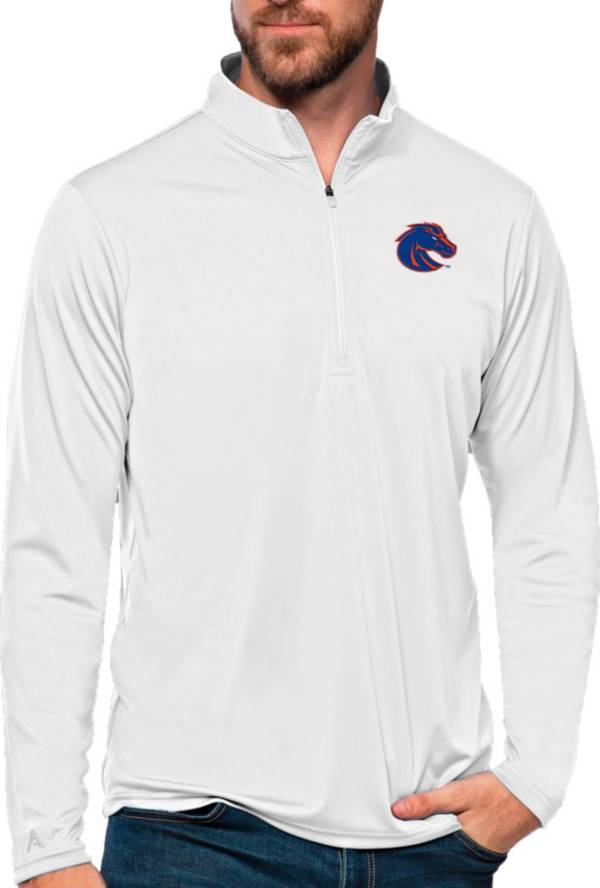 Antigua Women's Boise State Broncos White Tribute Quarter-Zip Shirt product image