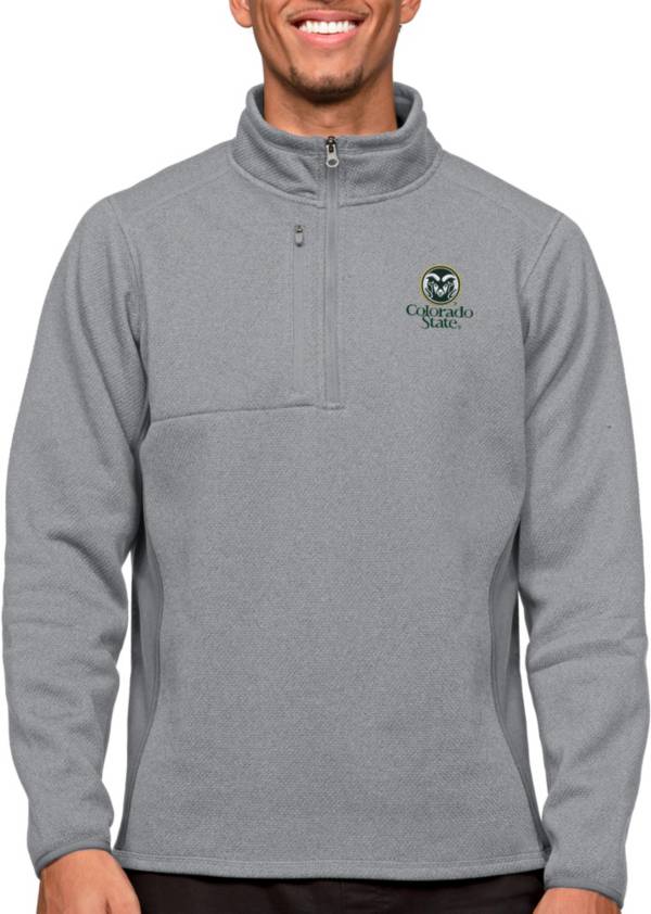 Antigua Men's Colorado State Rams Light Grey Course 1/4 Zip Jacket product image