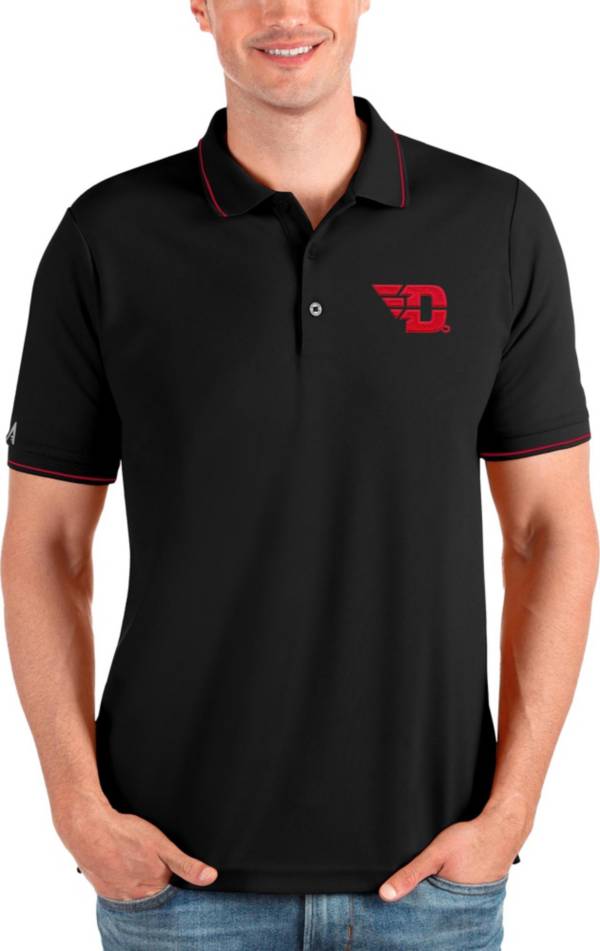 Antigua Men's Dayton Flyers Black and Red Affluent Polo product image