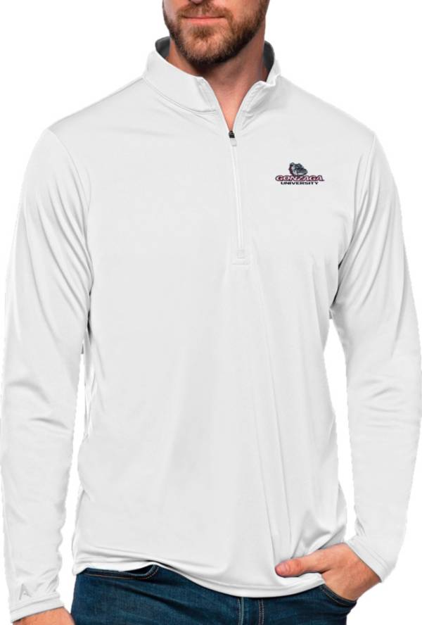 Antigua Women's Gonzaga Bulldogs White Tribute Quarter-Zip Shirt product image