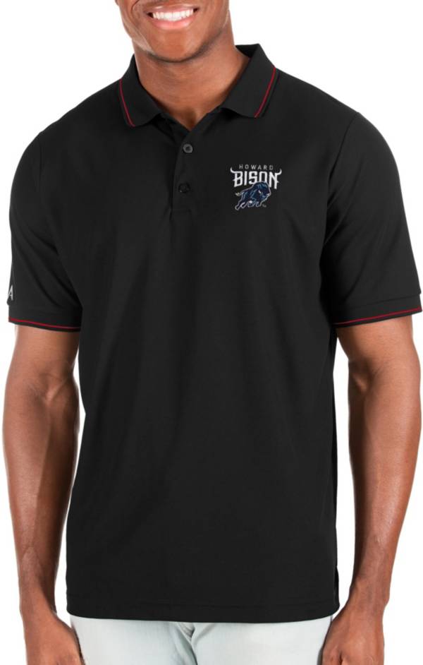 Antigua Men's Howard Bison Black and Red Affluent Polo product image