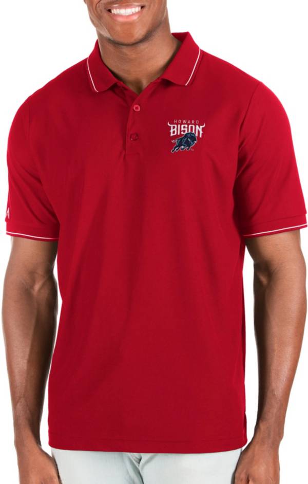 Antigua Men's Howard Bison Red and White Affluent Polo product image