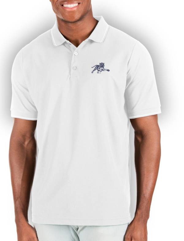 Antigua Men's Jackson State Tigers White and Silver Affluent Polo product image