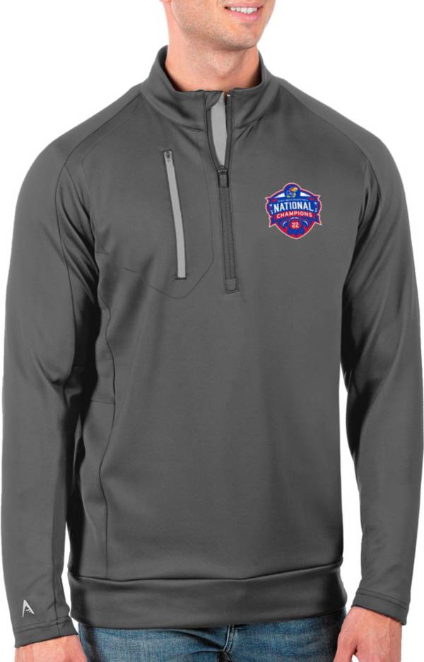 Antigua Men's Kansas Jayhawks 2022 Men's Basketball National Champions Generation Grey Quarter-Zip