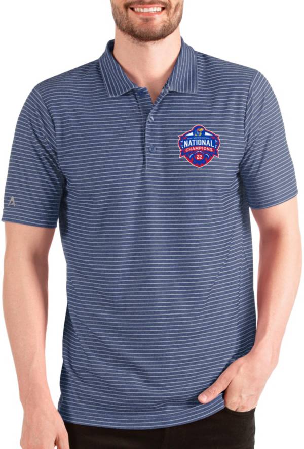 Antigua Men's Kansas Jayhawks 2022 Men's Basketball National Champions Esteem Blue Polo