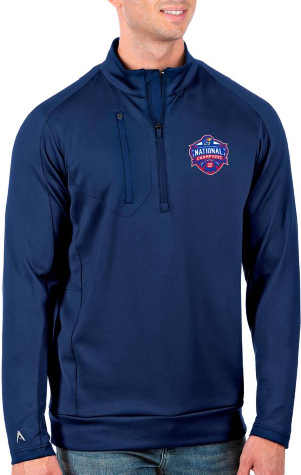 Antigua Men's Kansas Jayhawks 2022 Men's Basketball National Champions Generation Blue Quarter-Zip