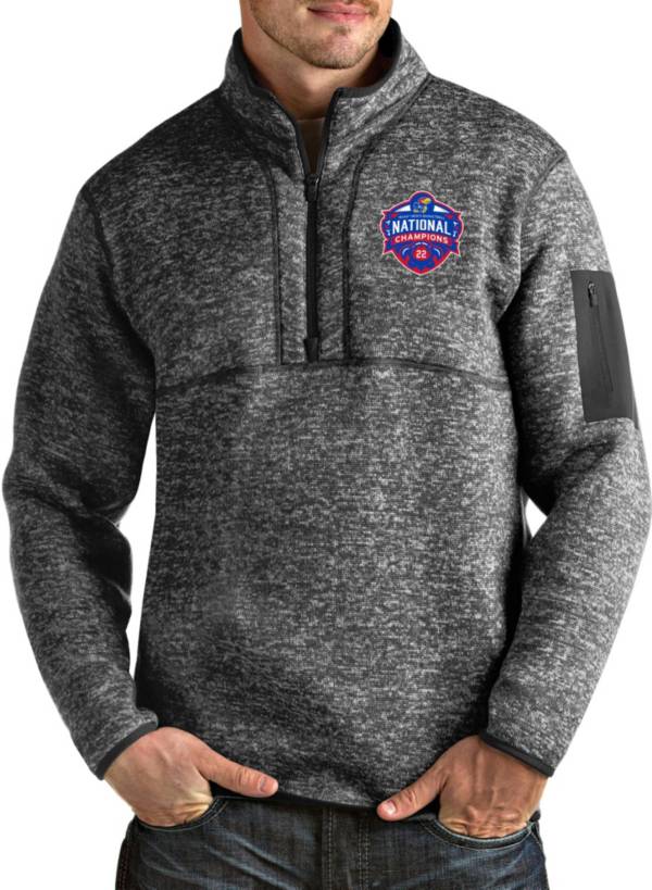 Antigua Men's Kansas Jayhawks 2022 Men's Basketball National Champions Fortune Smoke Quarter-Zip