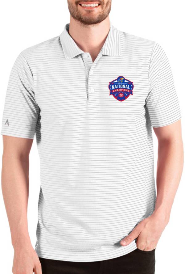 Antigua Men's Kansas Jayhawks 2022 Men's Basketball National Champions Esteem White Polo