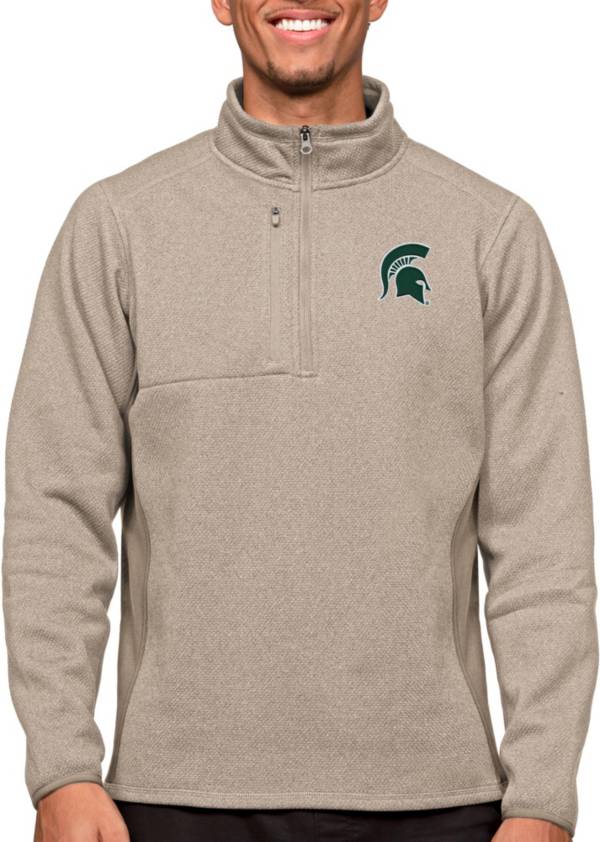 Antigua Men's Michigan State Spartans Oatmeal Course 1/4 Zip Jacket product image
