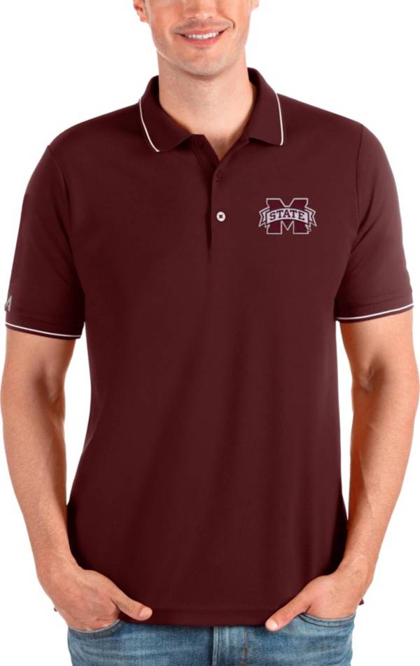 Antigua Men's Mississippi State Bulldogs Maroon Affluent Polo product image