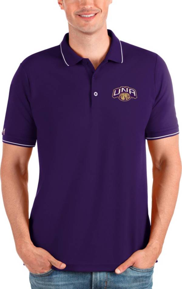 Antigua Men's North Alabama  Lions Purple and White Affluent Polo product image