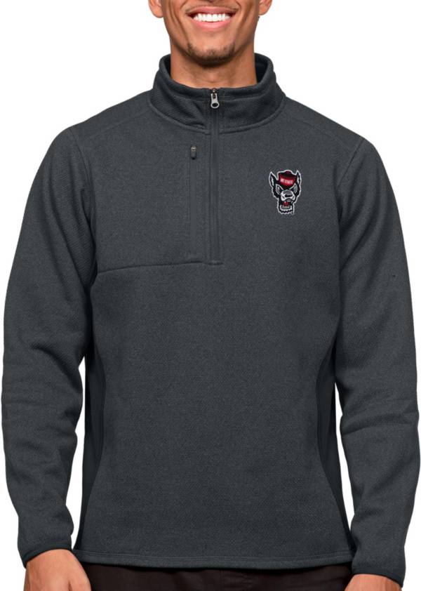 Antigua Men's NC State Wolfpack Charcoal Course 1/4 Zip Jacket product image