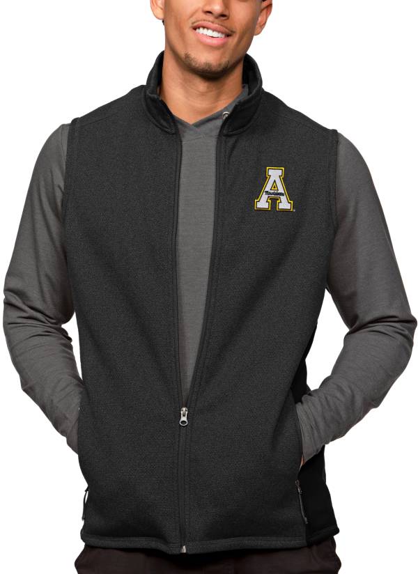 Antigua Men's Appalachian State Mountaineers Black Heather Course Vest product image