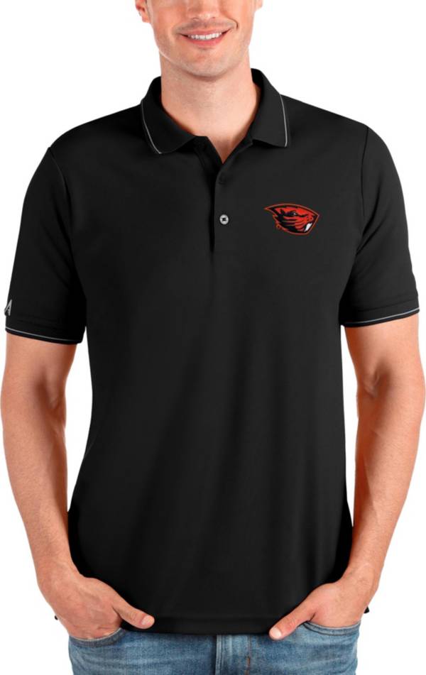 Antigua Men's Oregon State Beavers Black and Silver Affluent Polo product image