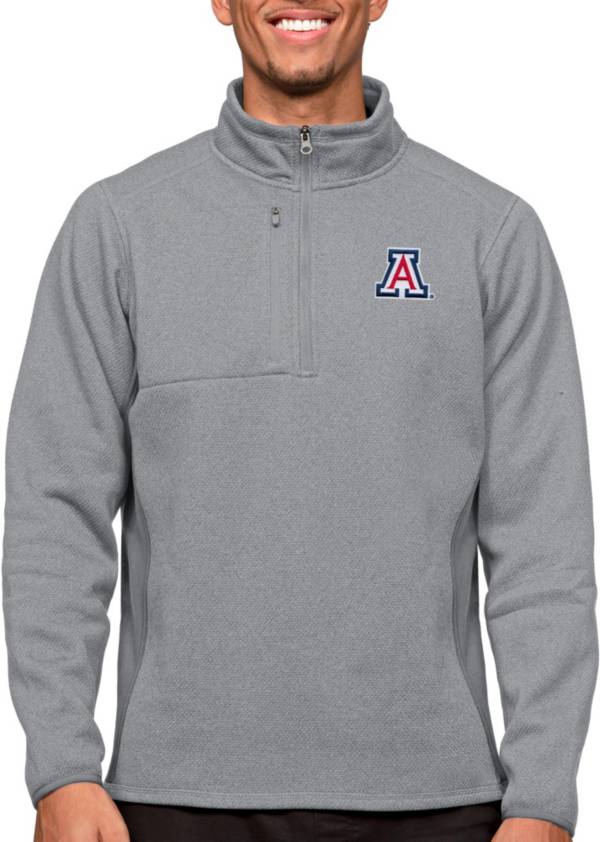 Antigua Men's Arizona Wildcats Light Grey Course 1/4 Zip Jacket product image