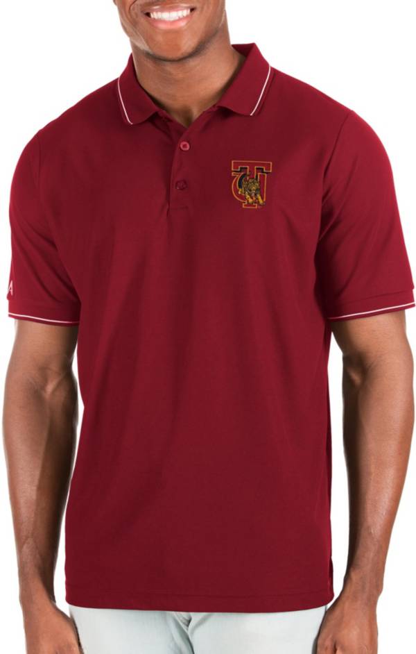 Antigua Men's Tuskegee Golden Tigers Maroon and White Affluent Polo product image