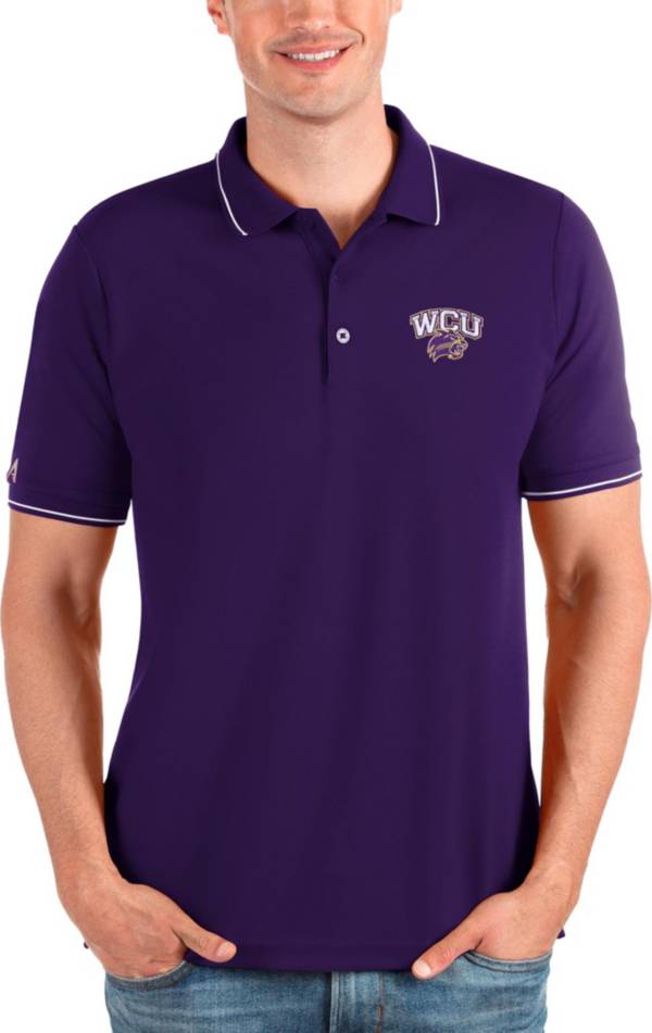 Antigua Men's Western Carolina Catamounts Purple and White Affluent Polo product image