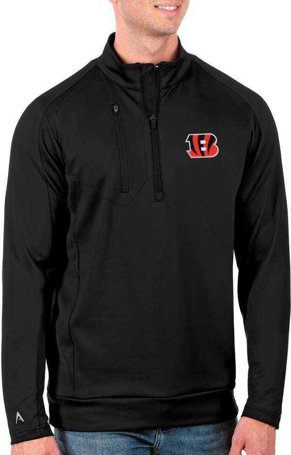 Antigua Men's Cincinnati Bengals Generation Black Quarter-Zip Pullover