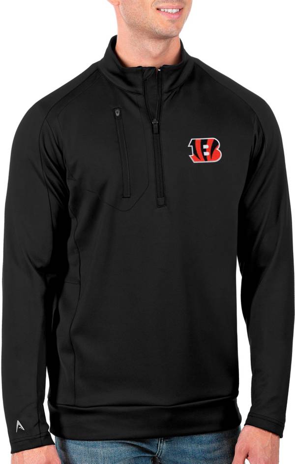 Antigua Men's Cincinnati Bengals Generation Black Quarter-Zip Pullover