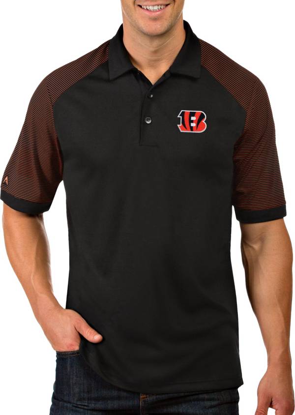 Antigua Men's Cincinnati Bengals Engage Black Polo